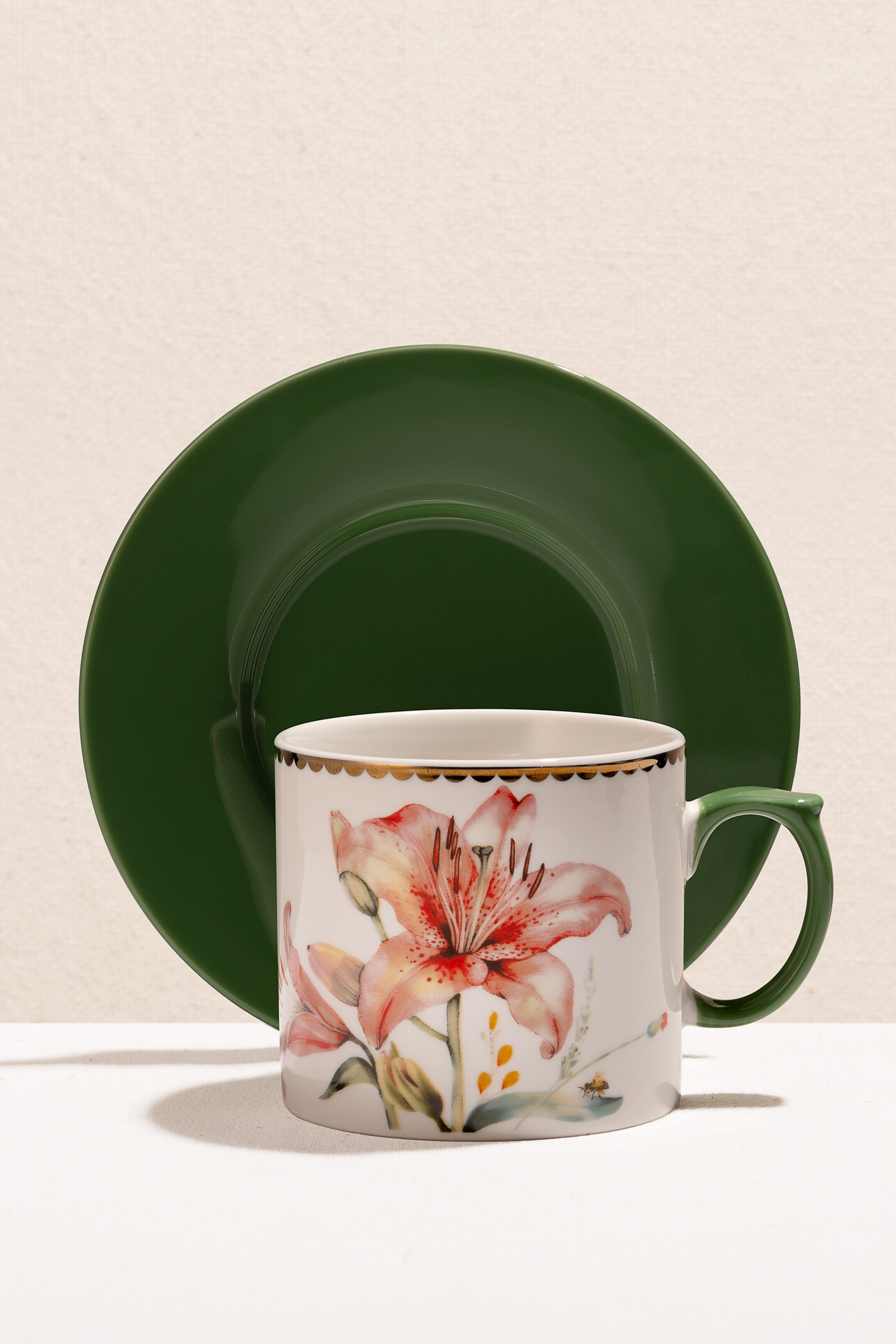 Flora Porselen Çay Fincanı Pembe