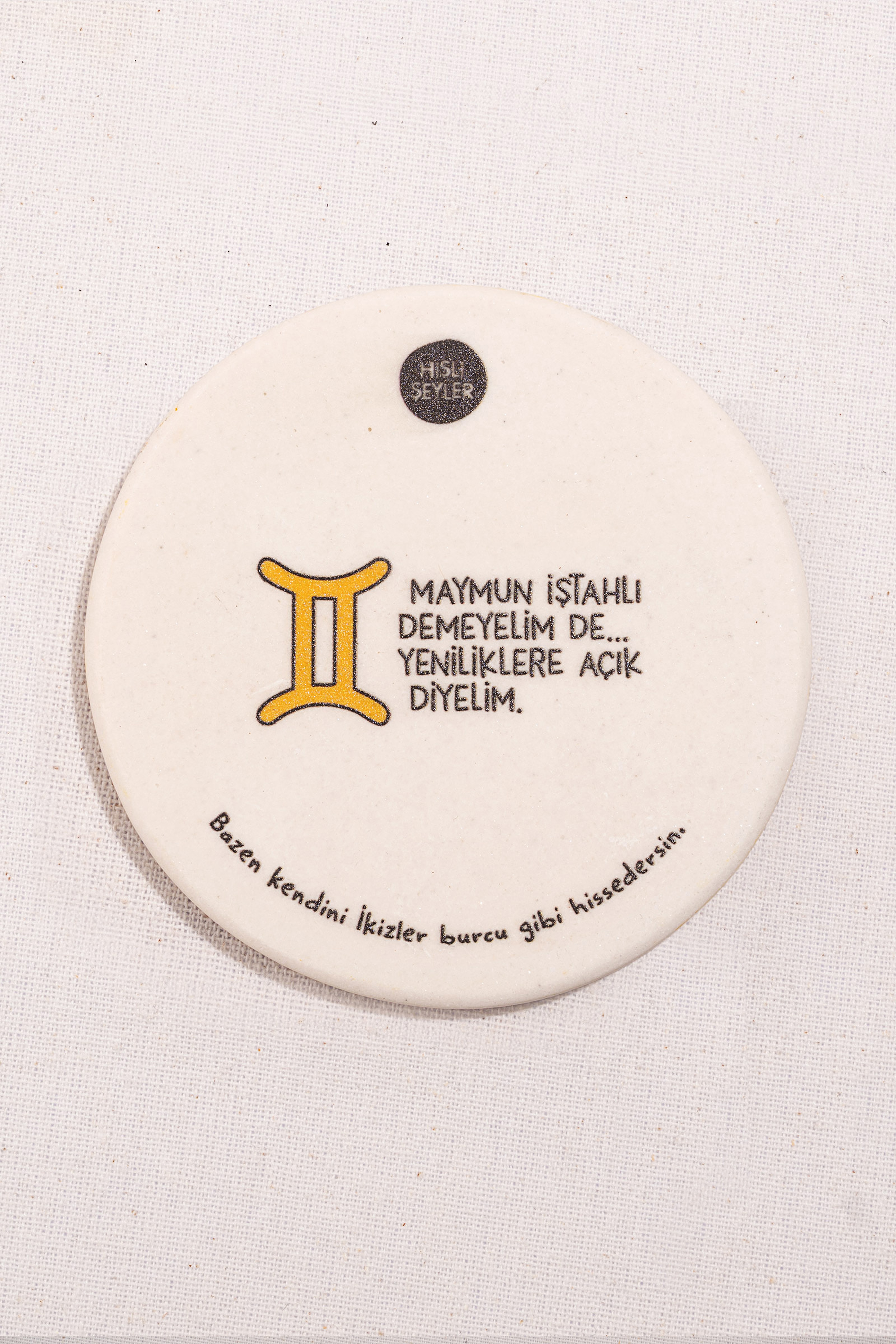 Hisli Şeyler İkizler Burcu Bardak Altlığı