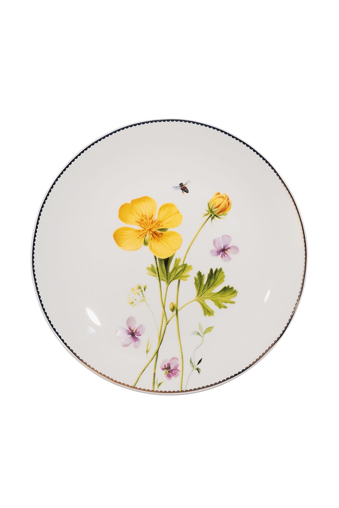 Flora Porselen Pasta Tabağı Sarı
