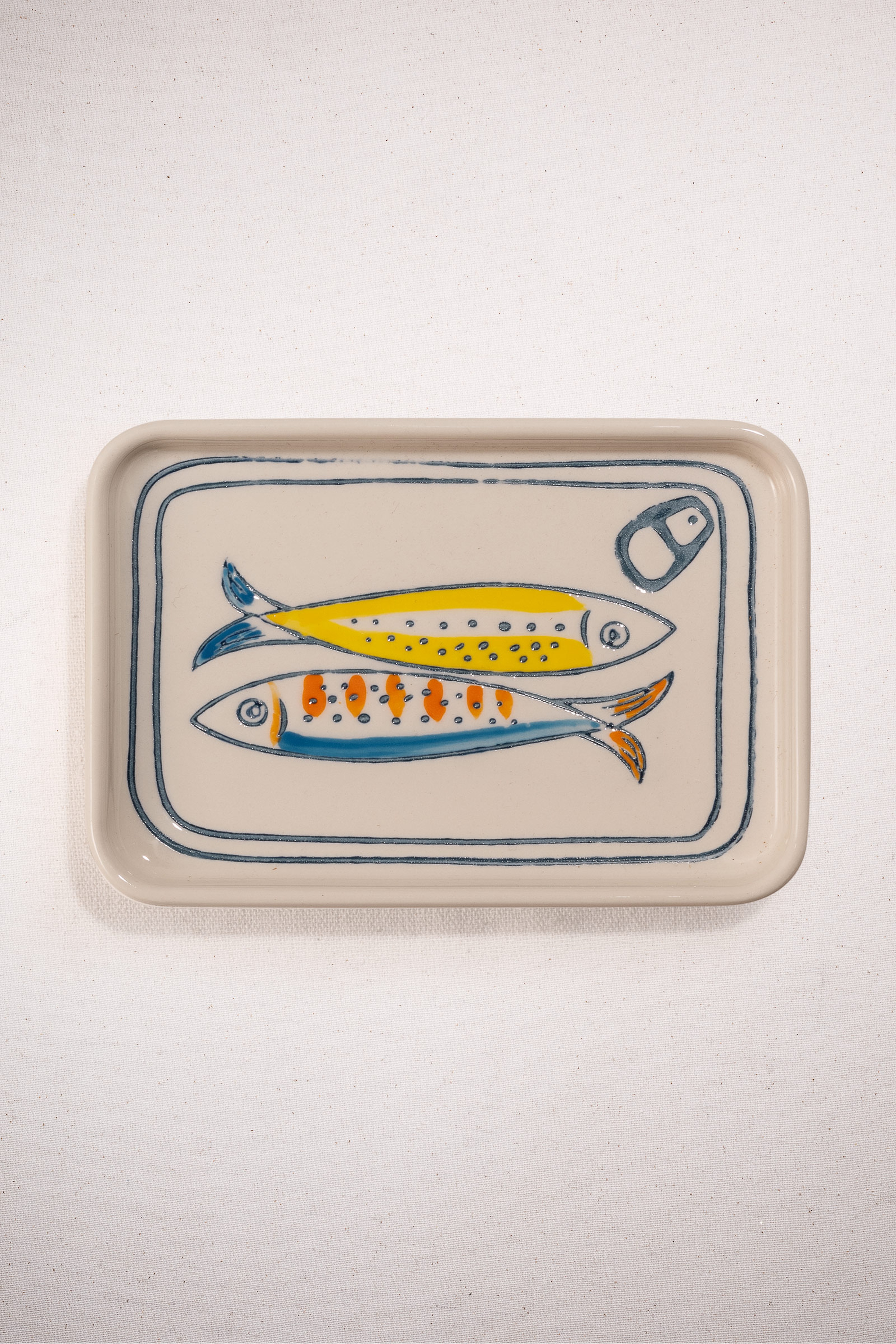 Sardines Dikdörtgen Seramik Servis Tabağı S