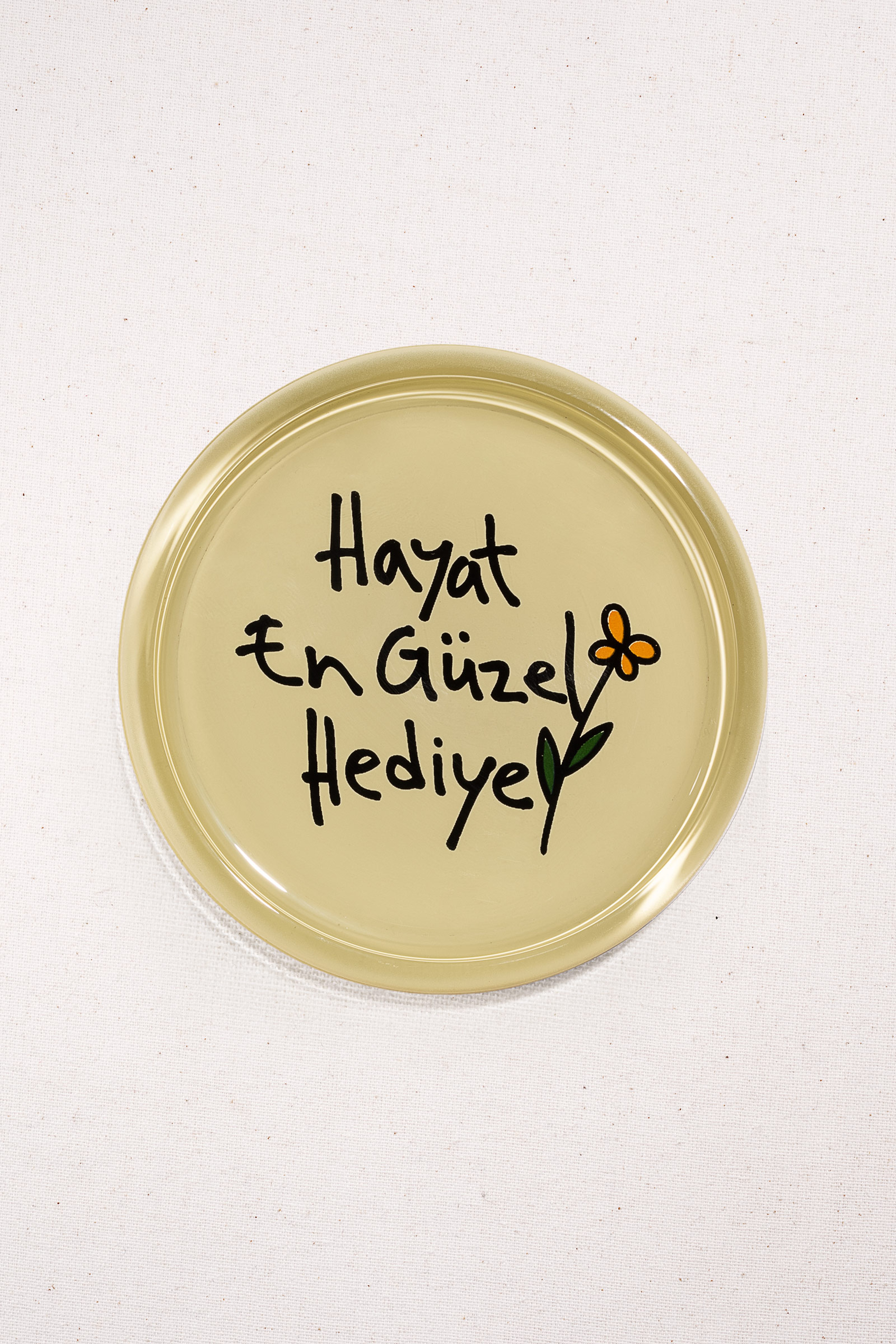 "Hayat En Güzel Hediye" Bardak Altlığı Yeşil