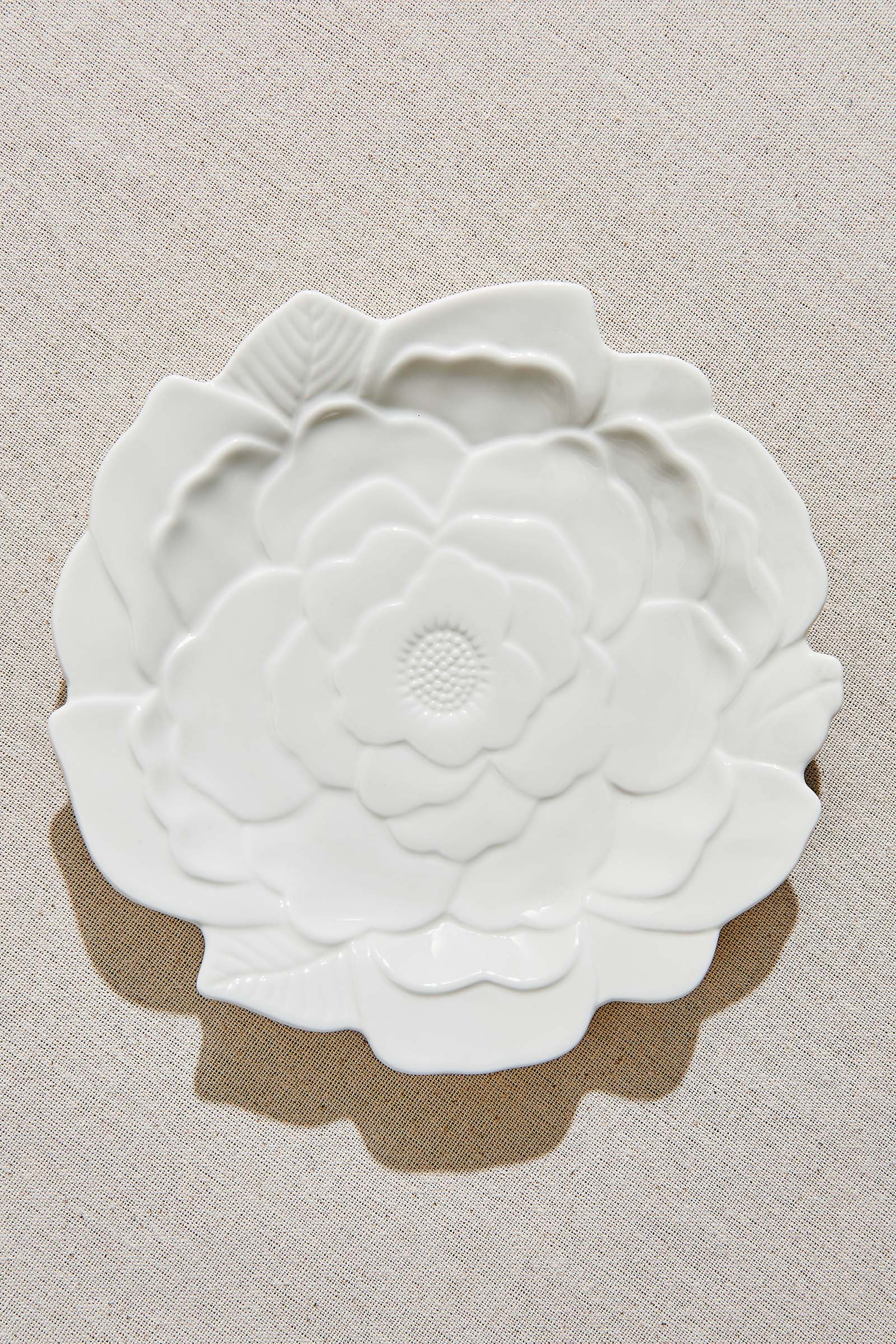 Gül Porselen Servis Tabağı 27 cm Beyaz