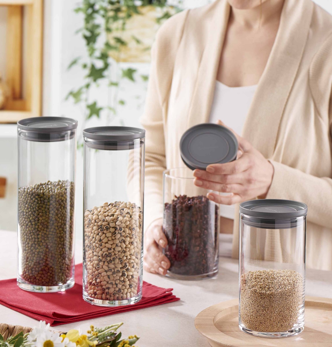 4'lü Breakfast Club Gri Kapaklı Kavanoz 730 cc