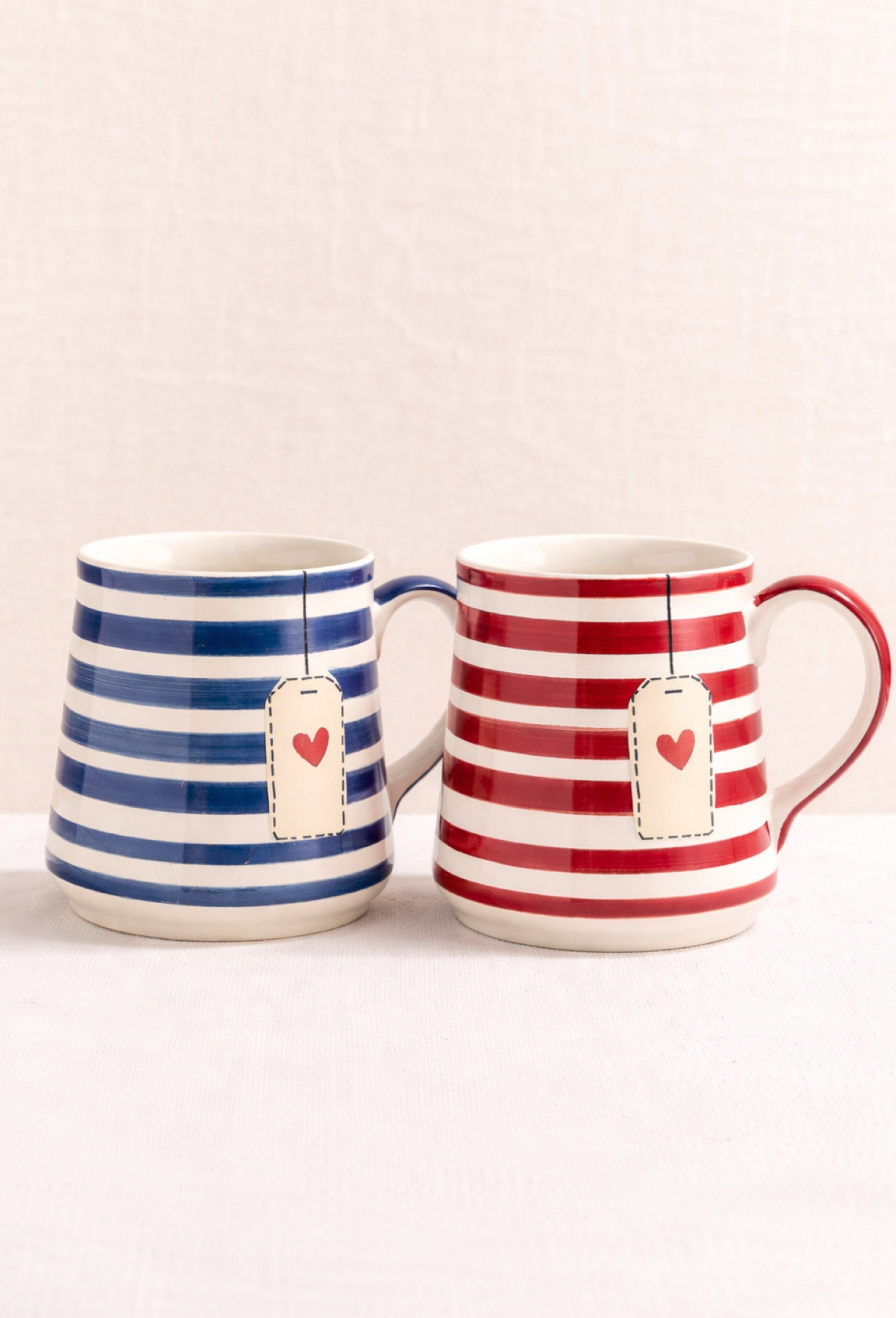 Heart Tag Ceramic Mug Set of 2