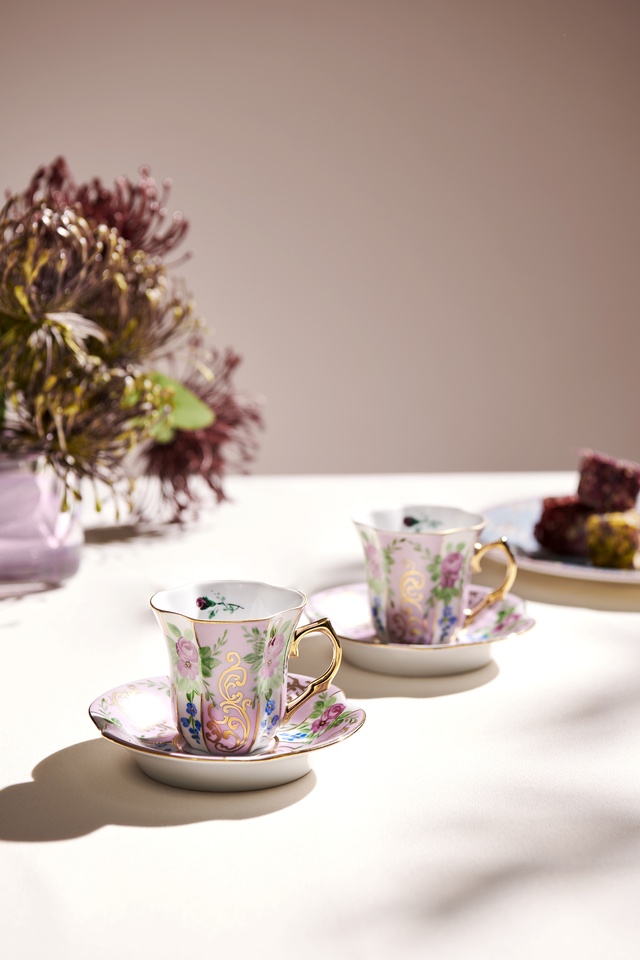 Ebru Pink Rose Cup Set (2 pcs)