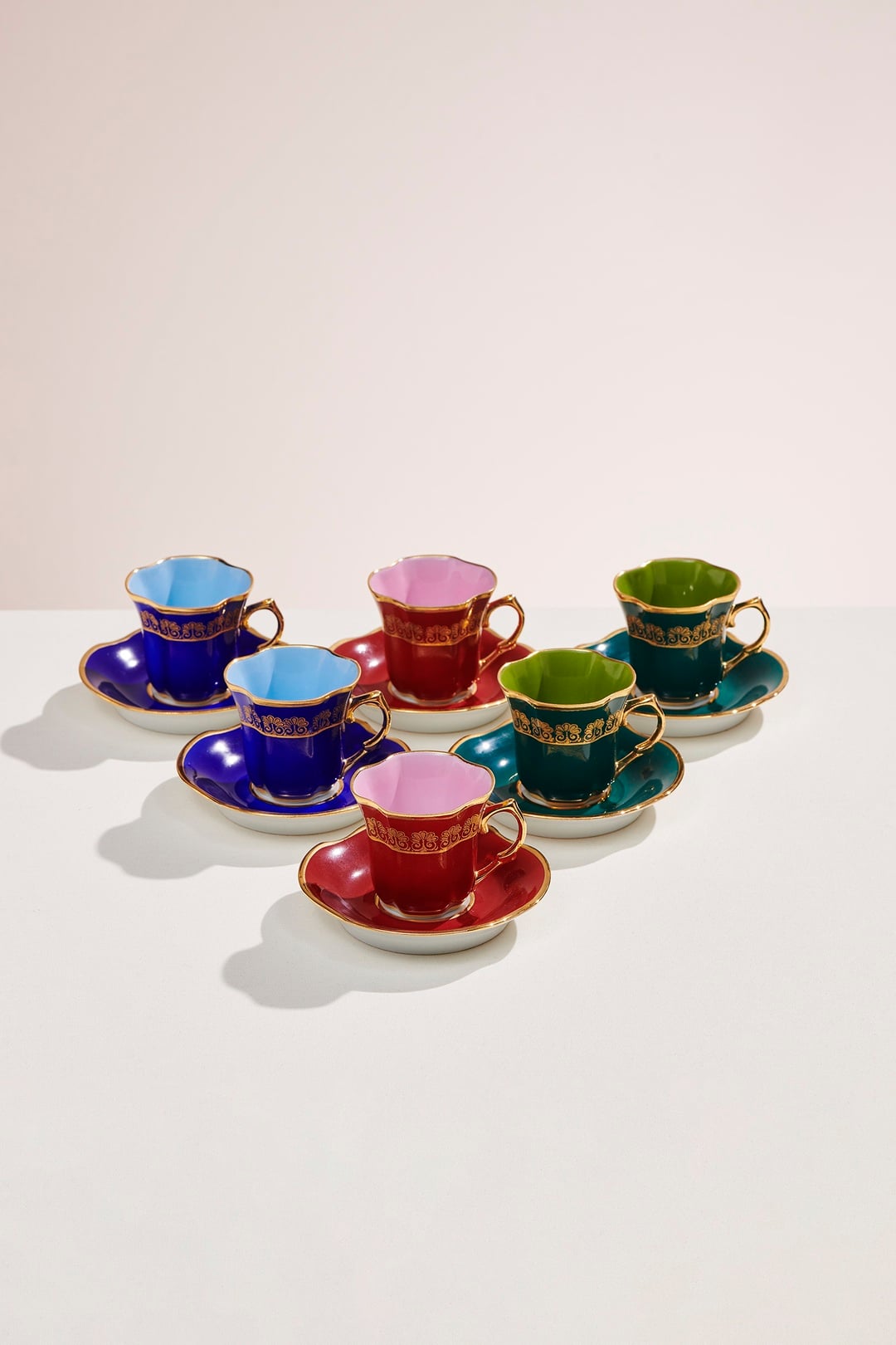 中国美術古玩 汕彩 百花不落地Tea Cup Coffee Cupカップソーサー Yadigar Coffee Cup Set (6 pcs) Price - Paşabahçe