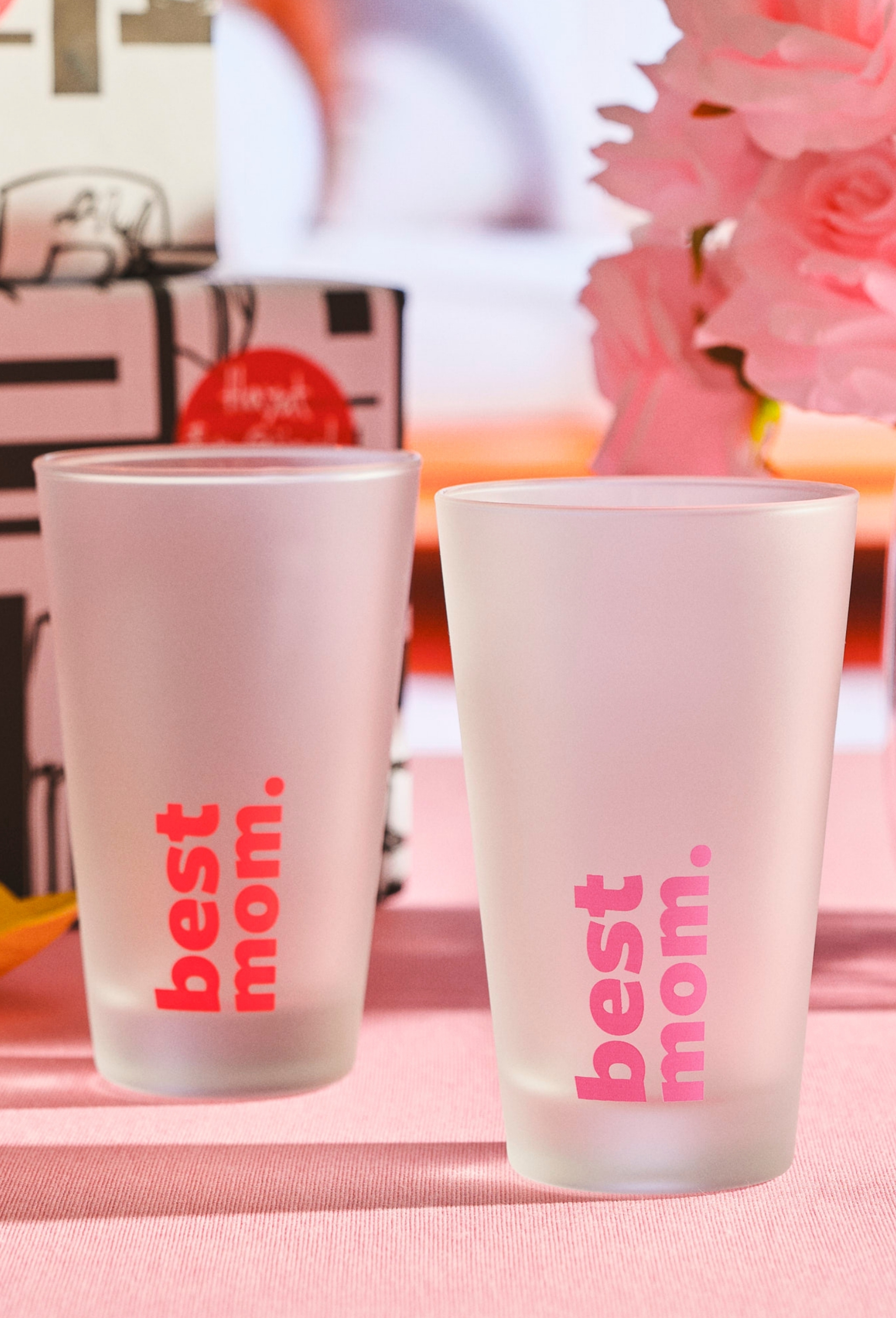 "Best Mom" Pembe Meşrubat Bardağı 395 cc
