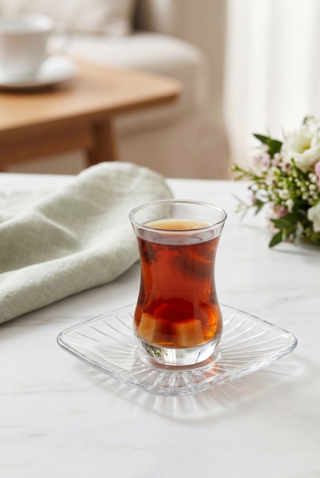 Kare Çay Tabağı