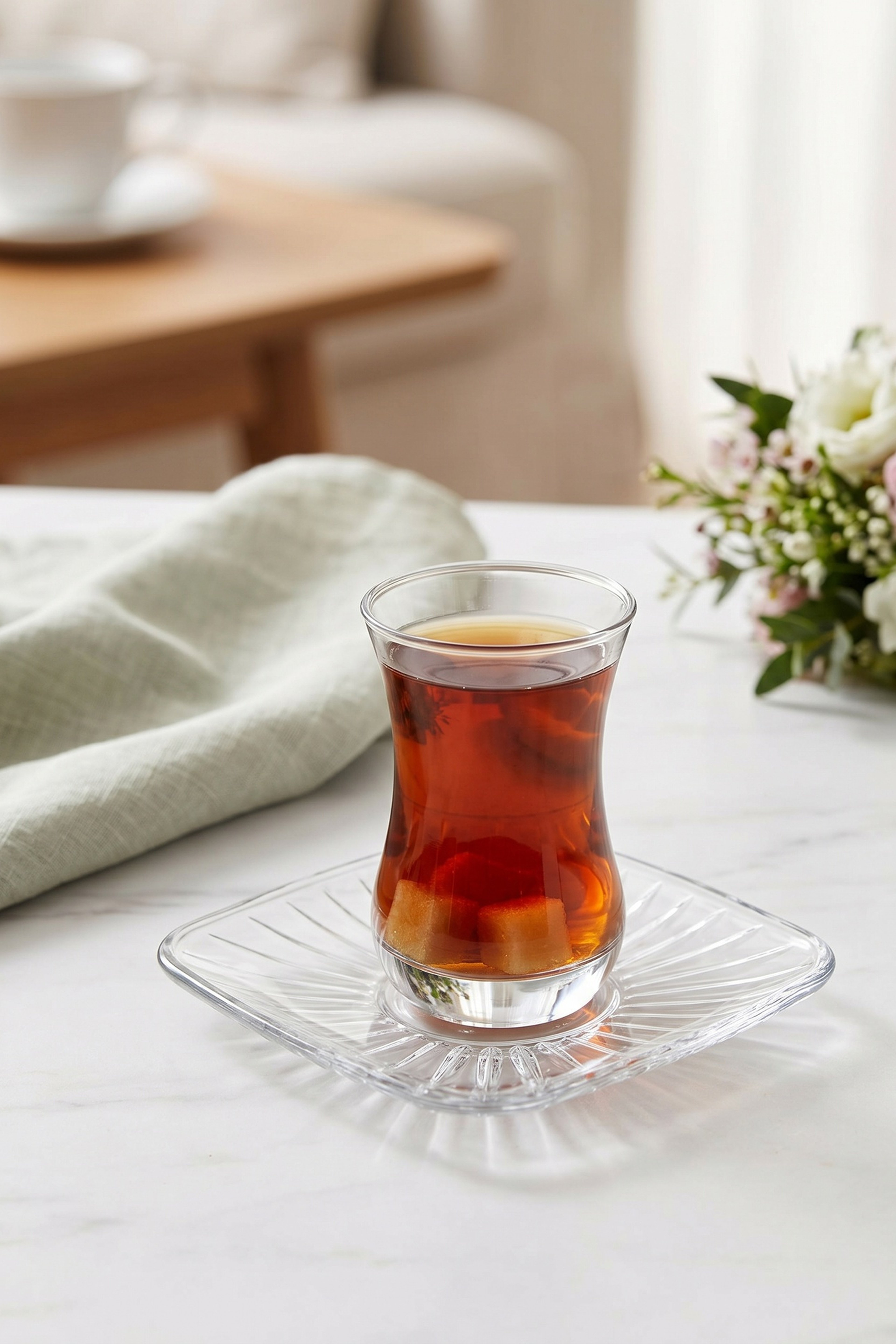 Kare Çay Tabağı