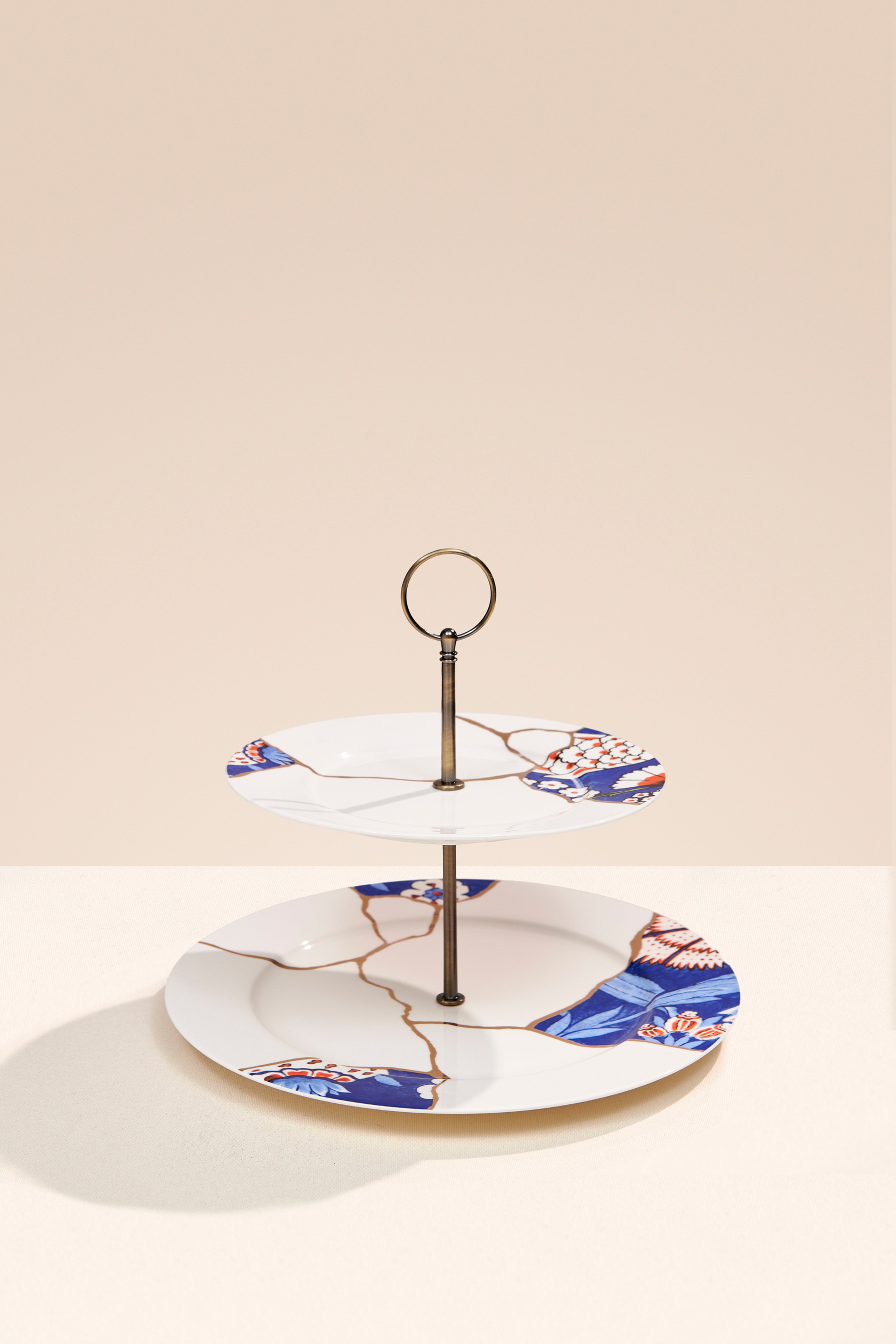Kintsugi 2 Katlı Sunum Tabağı