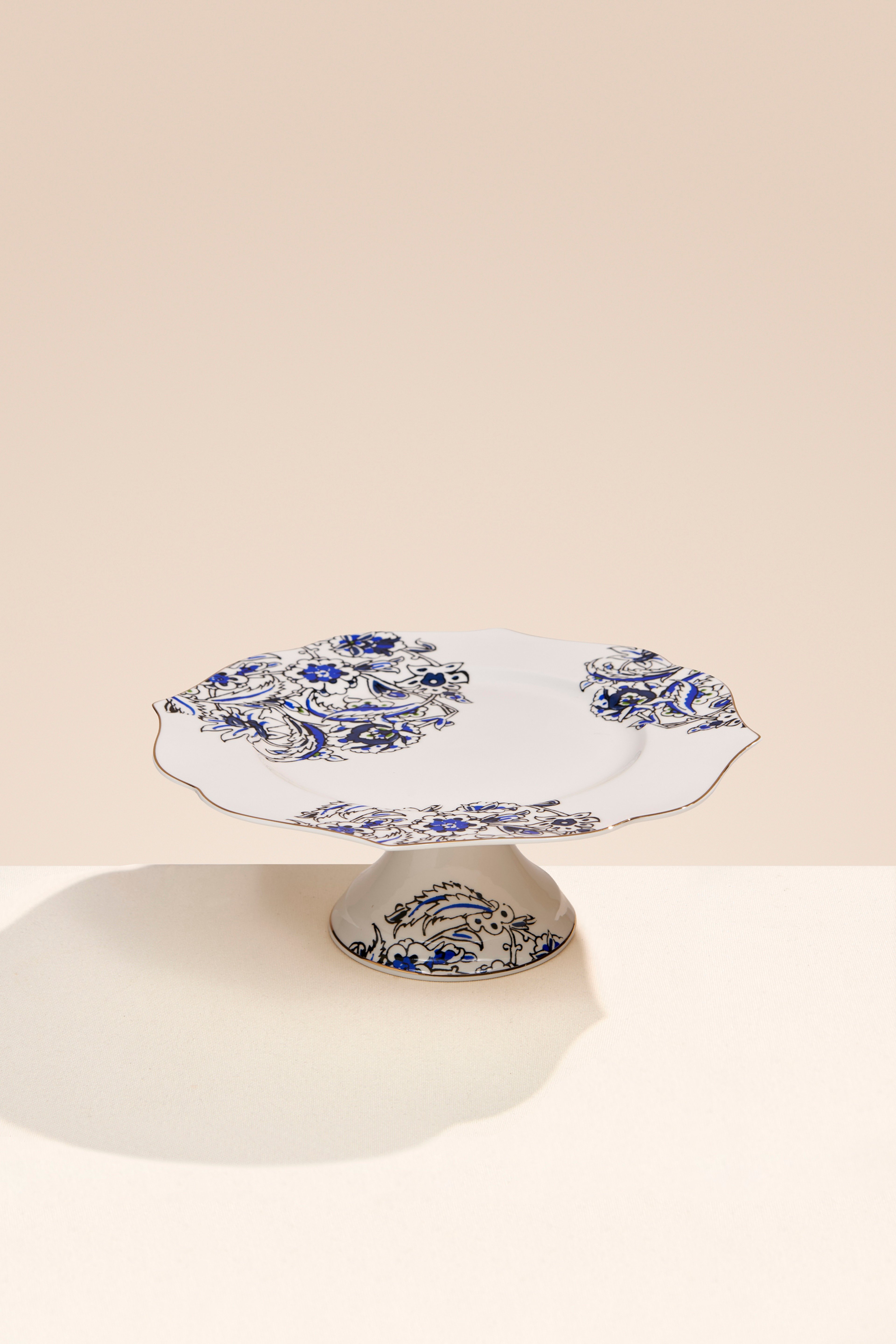 Mavi Beyaz 27x27 cm Pasta Servis Tabağı