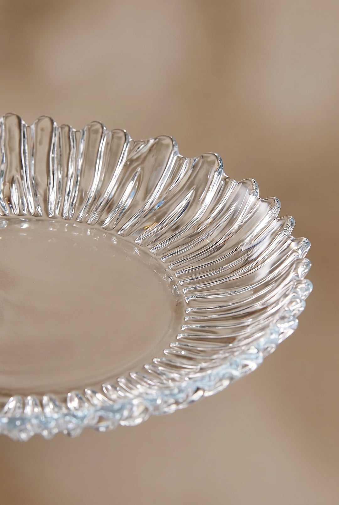 Aurora Alev Şeffaf Cam Pasta Tabağı 20.5 cm