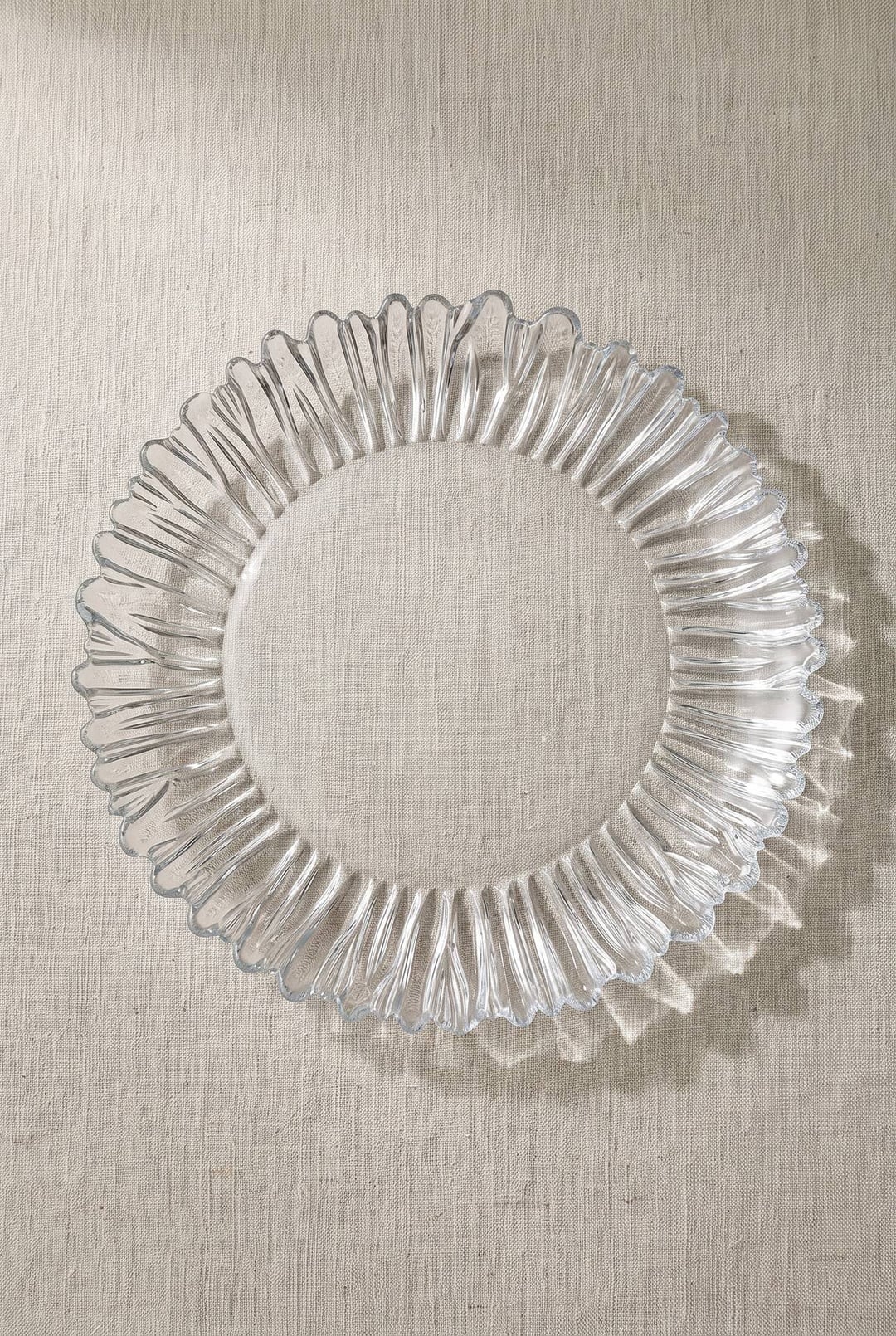 Aurora Alev Şeffaf Cam Pasta Tabağı 20.5 cm