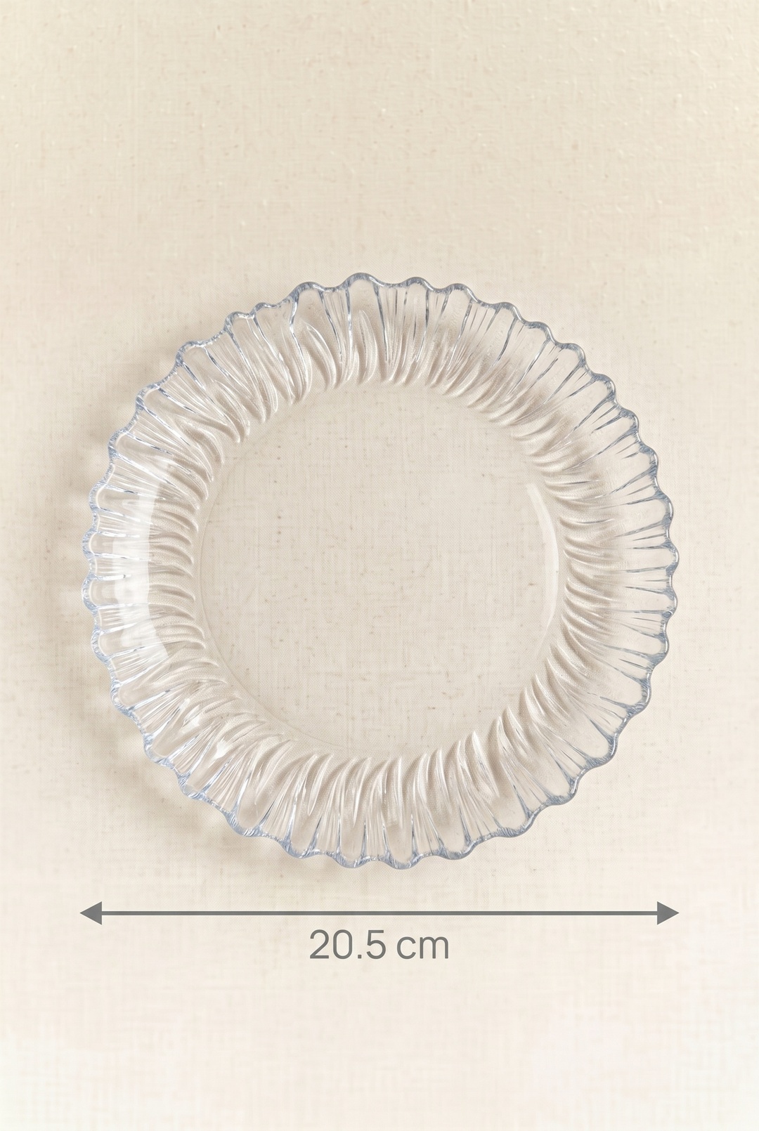 Aurora Alev Şeffaf Cam Pasta Tabağı 20.5 cm