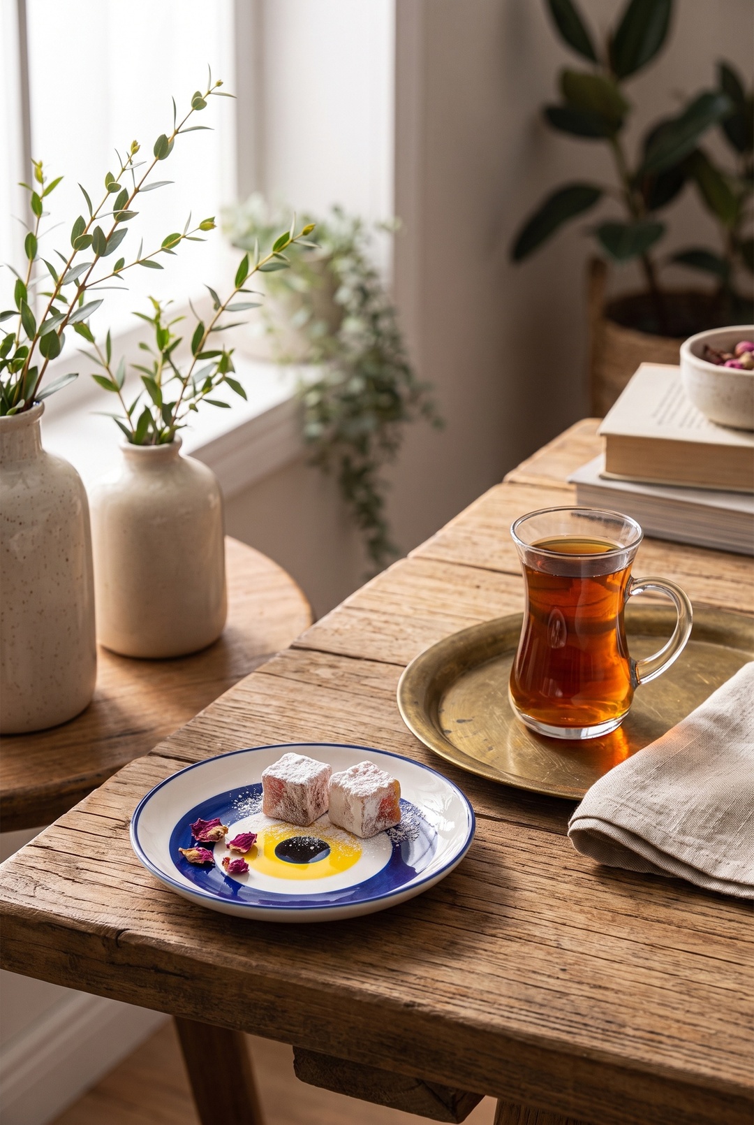 Nazar Porselen Çay Tabağı Lacivert