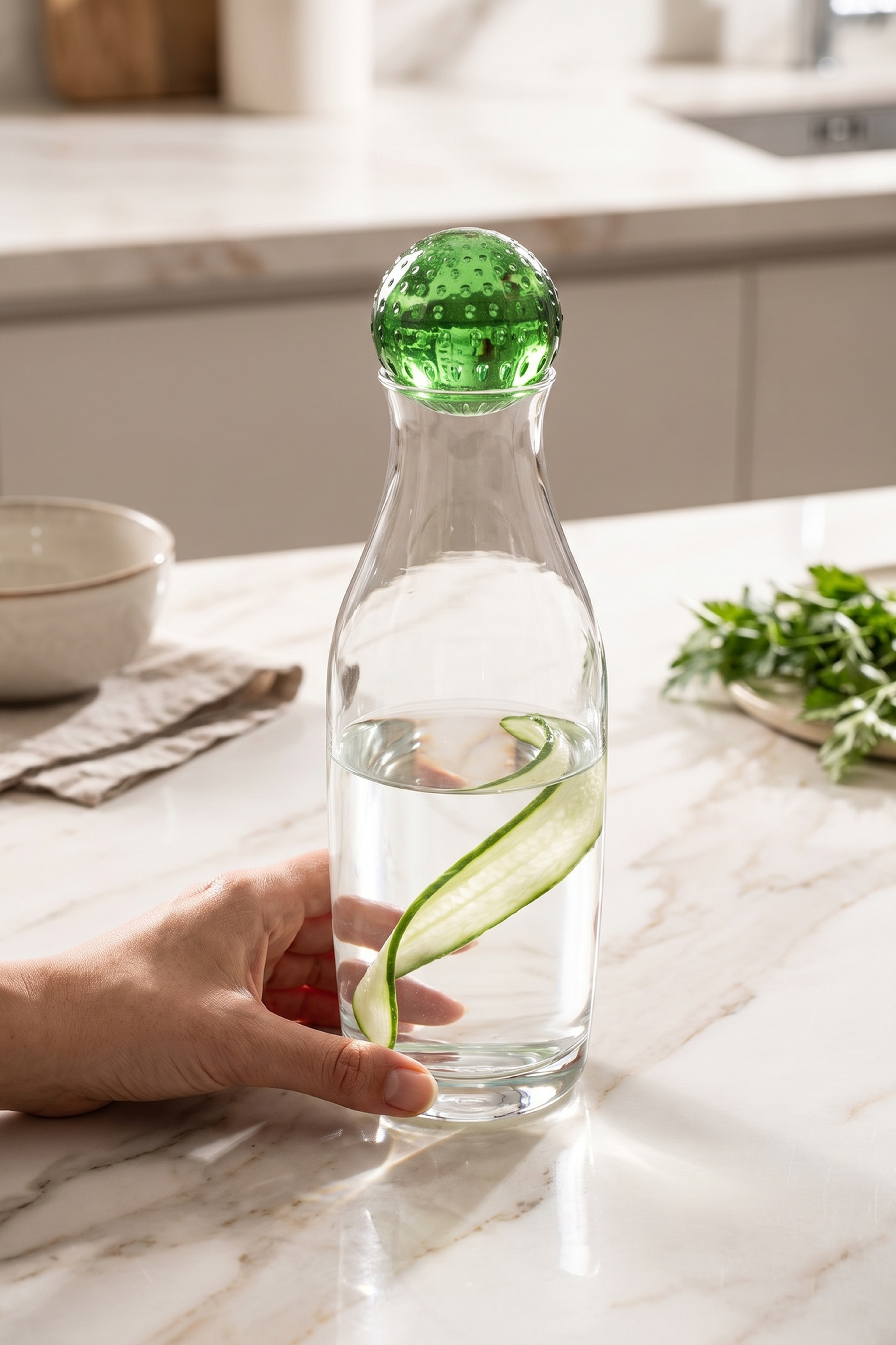 Green Bubble Sphere Bottle