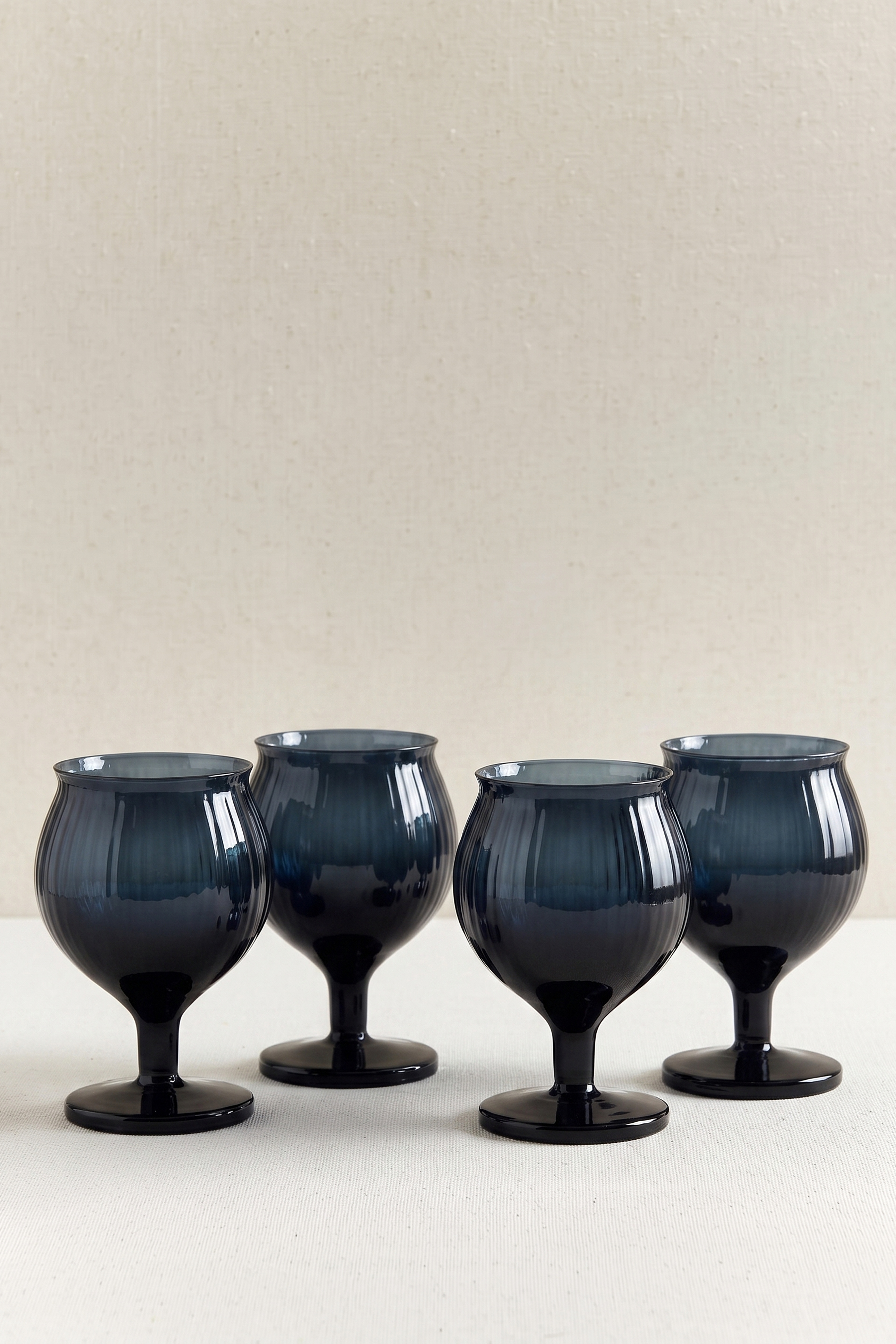 Navy Blue Omnia "Bey"" 4-piece Cognac Glass"