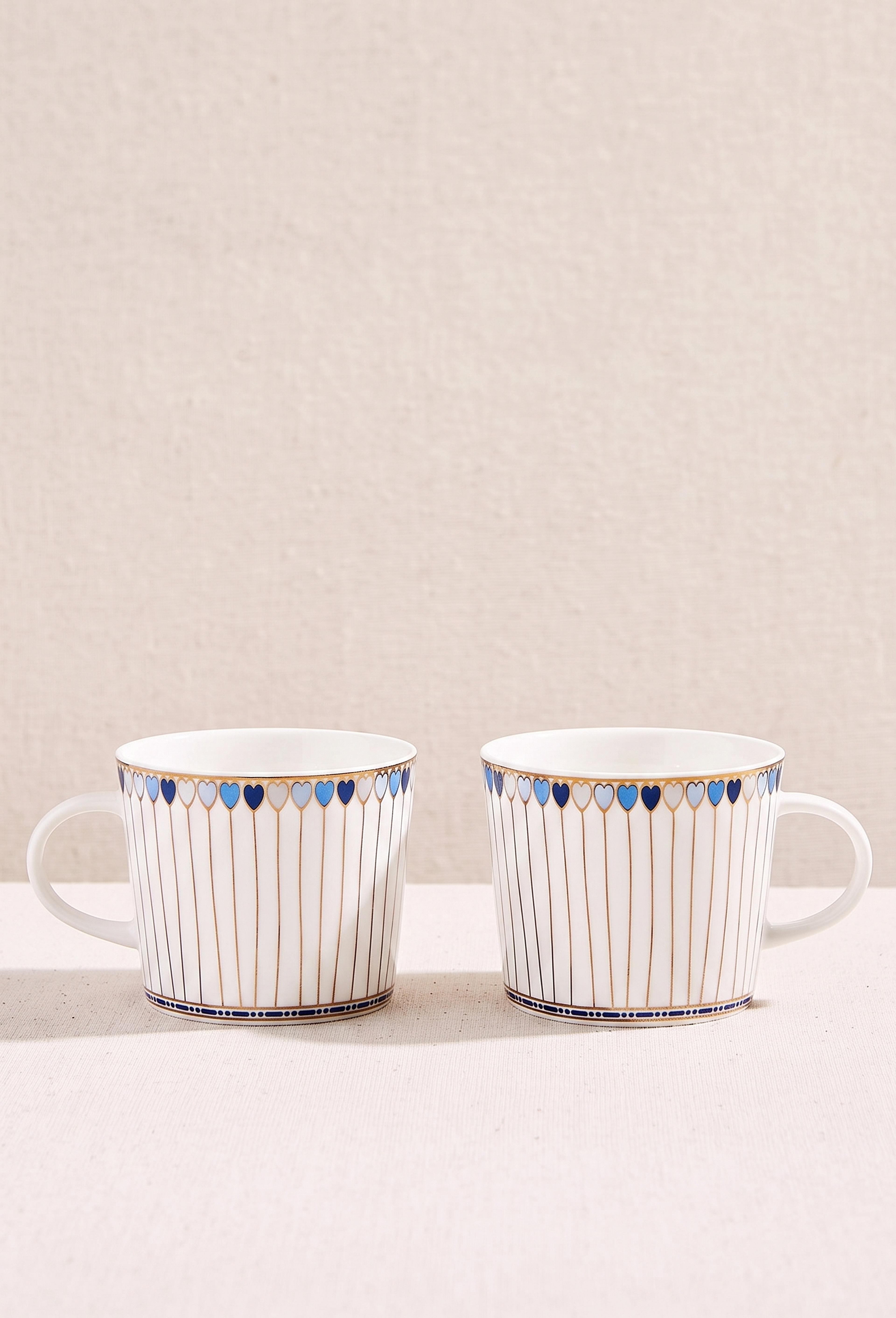 Blue Hearts Porcelain Tea Cup