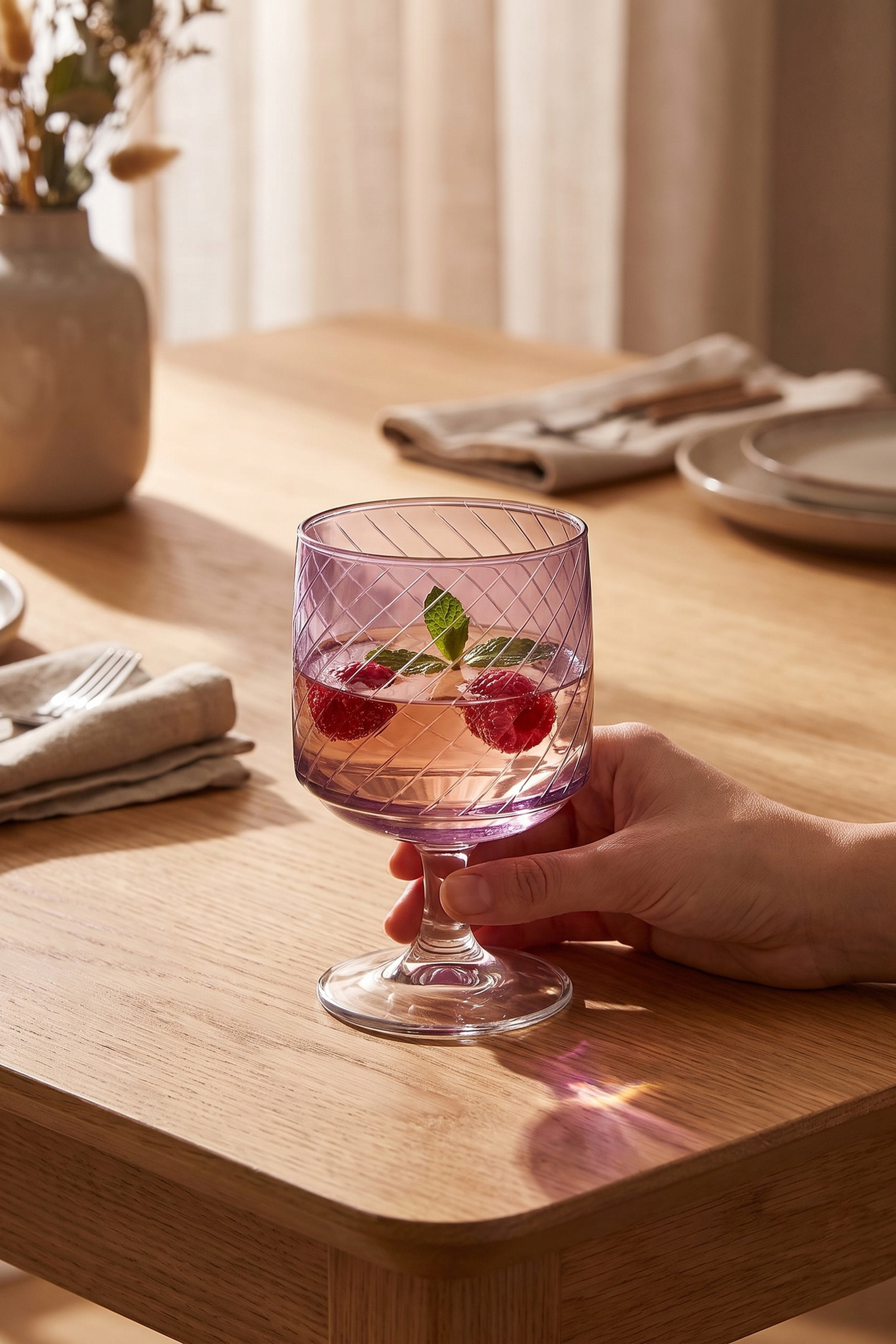 Purple Garnet Wine Glass