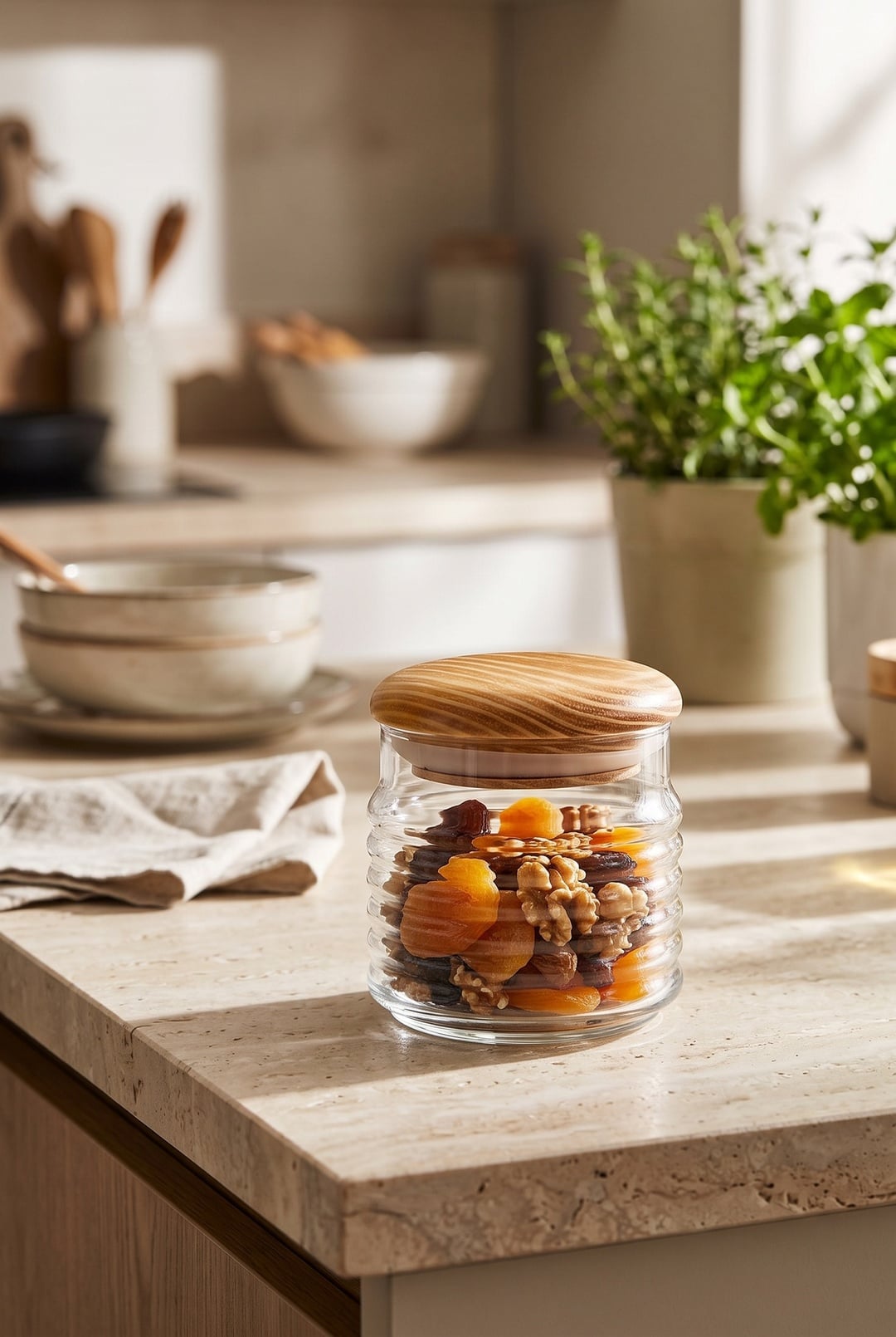 Ahşap Kapaklı Kavanoz 9 cm