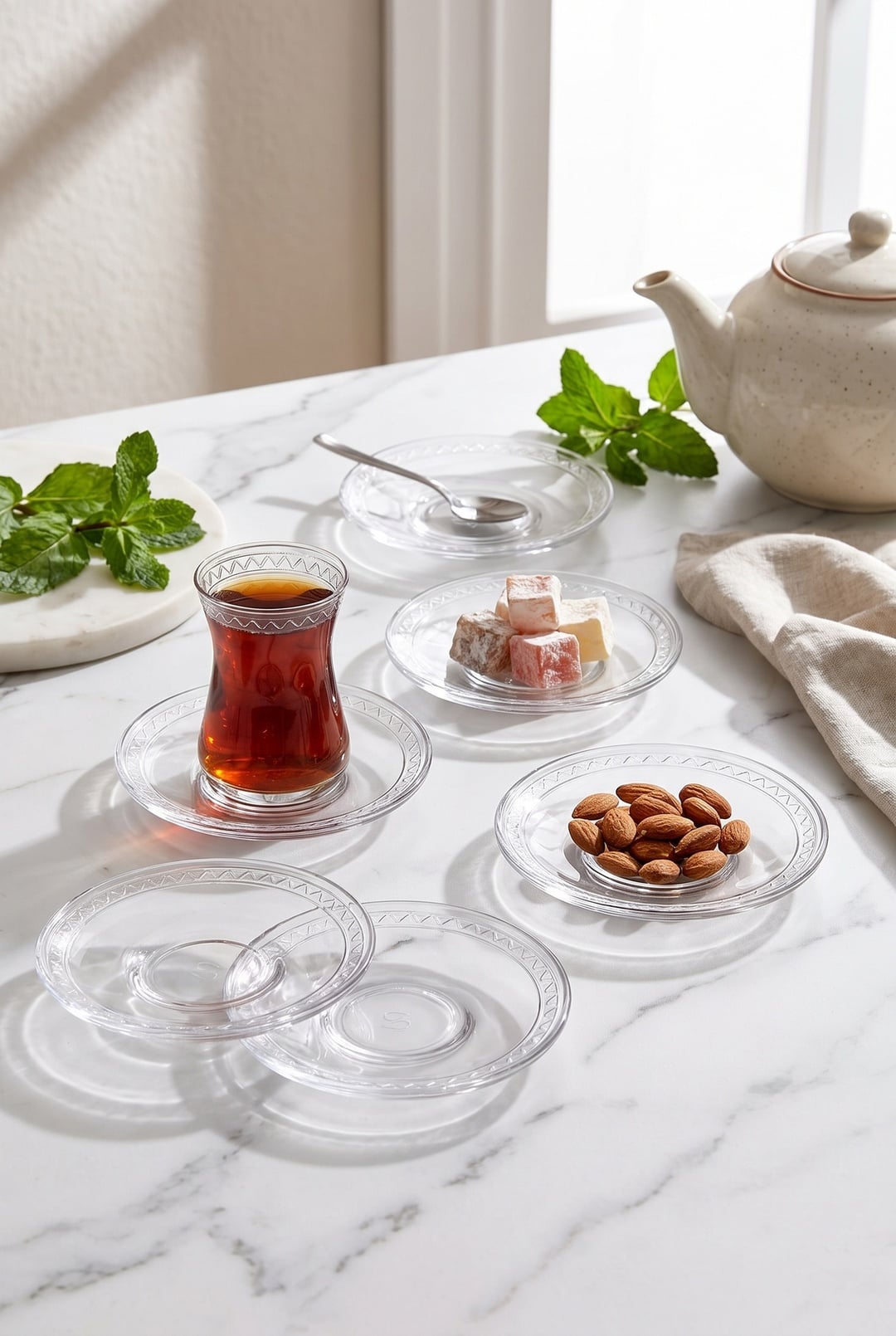 6'lı Etnik Çay Tabağı