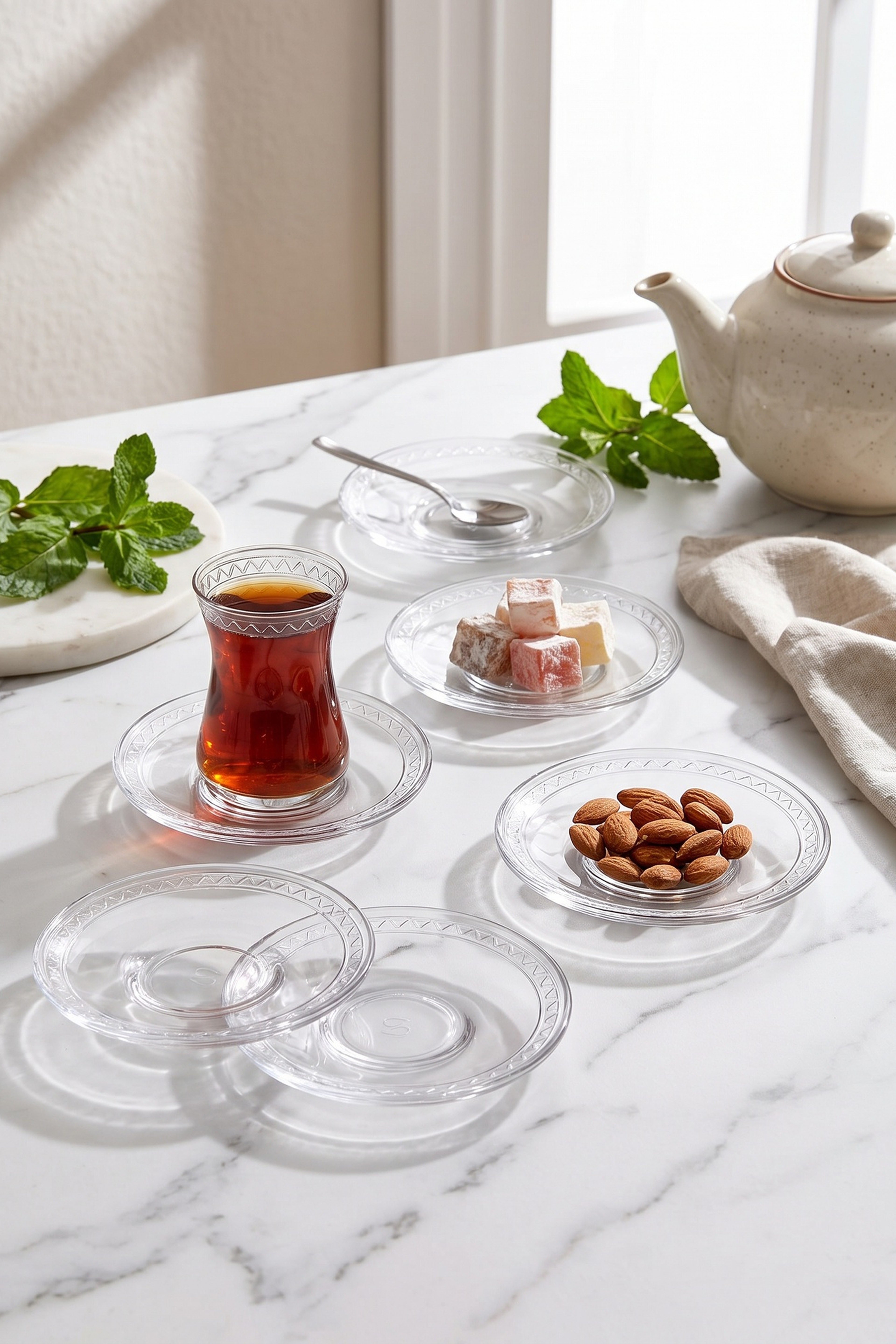 6'lı Etnik Çay Tabağı