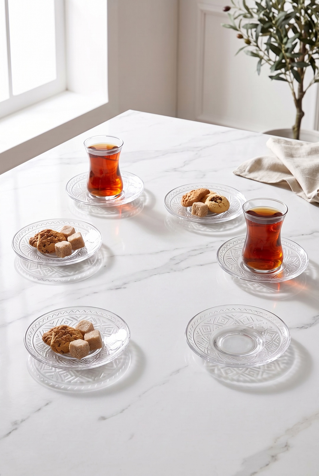 6'lı Etnik Çay Tabağı
