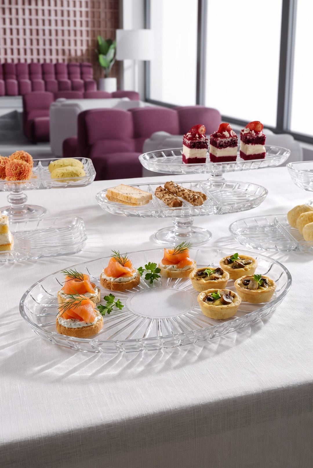 2'li Elegant Oval Servis Tabağı