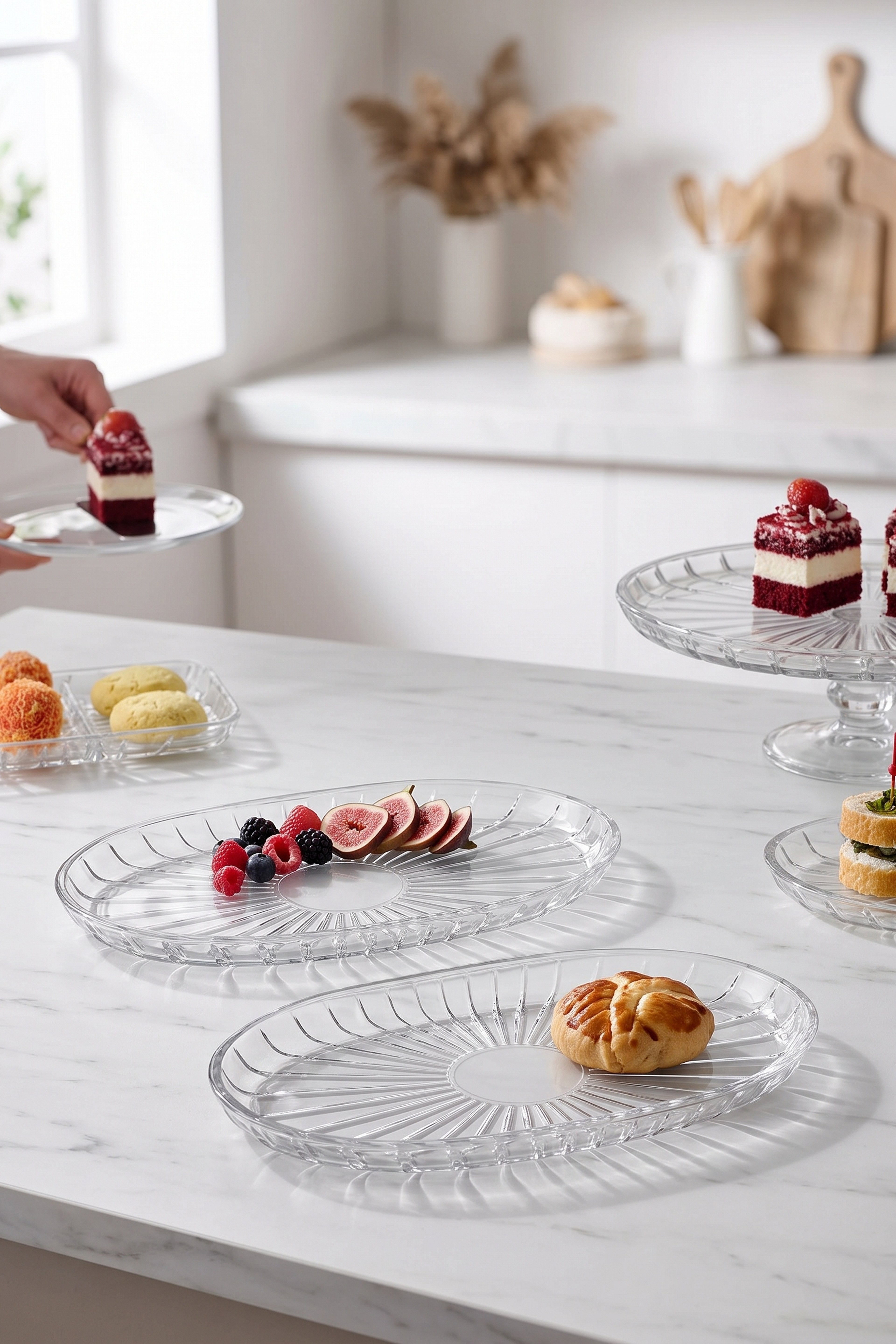 2'li Elegant Oval Servis Tabağı