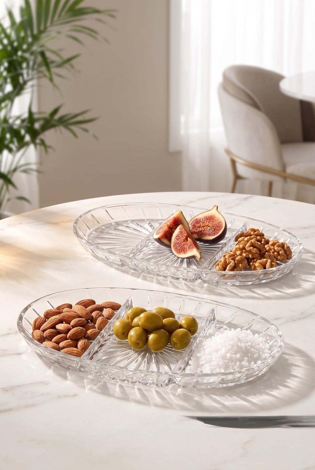 2'li Elegant Bölünmüş Oval Tabak