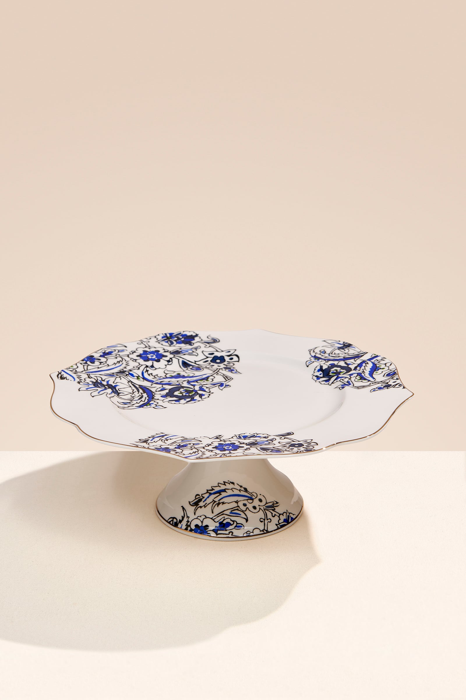 Mavi Beyaz 27x27 cm Pasta Servis Tabağı
